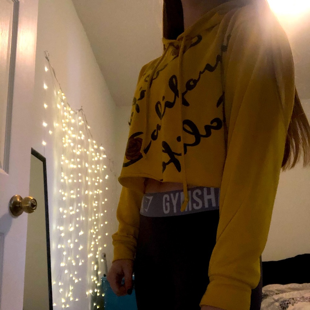 Cropped California Rose Hoodie Size S.